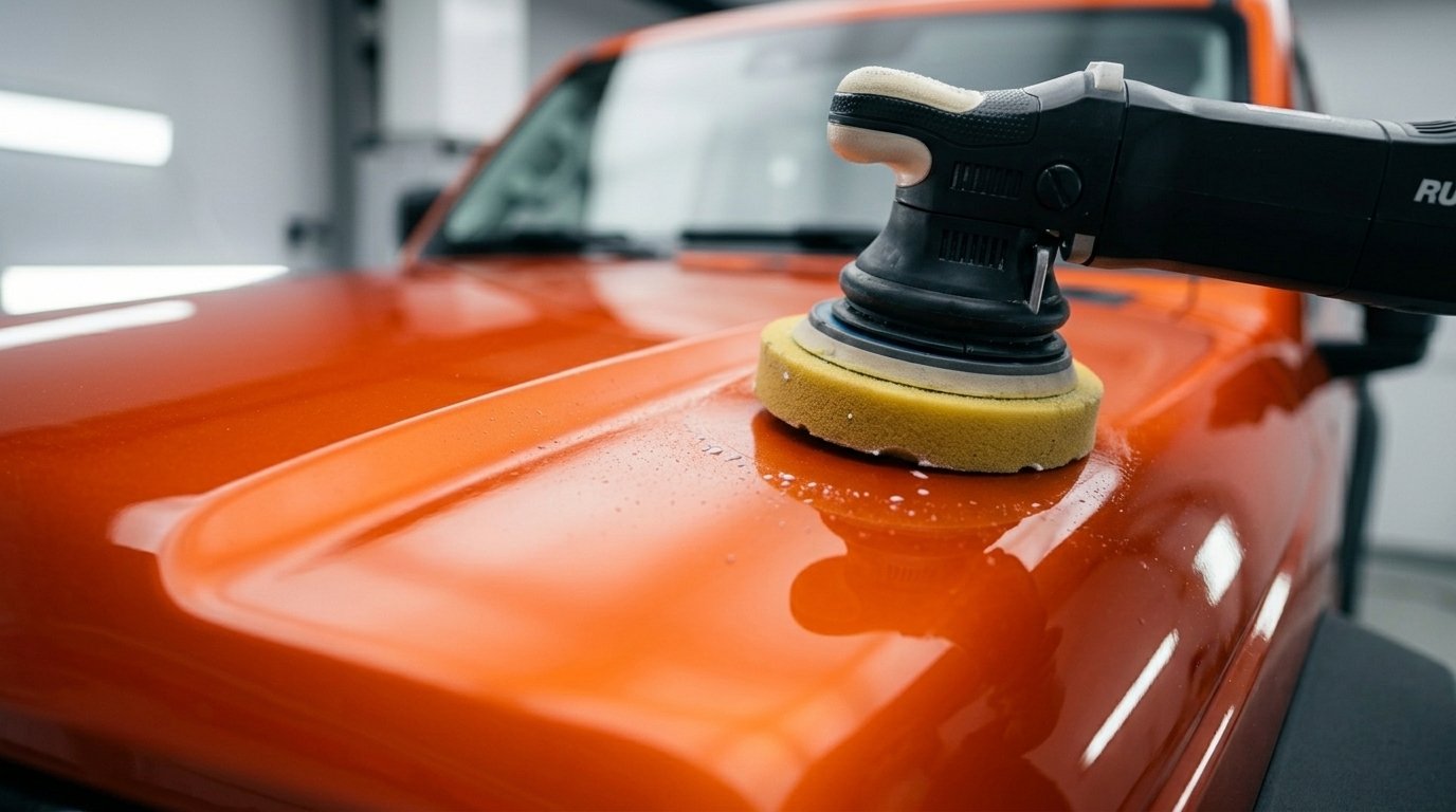 Абразивная полировка кузова полировальной машинкой