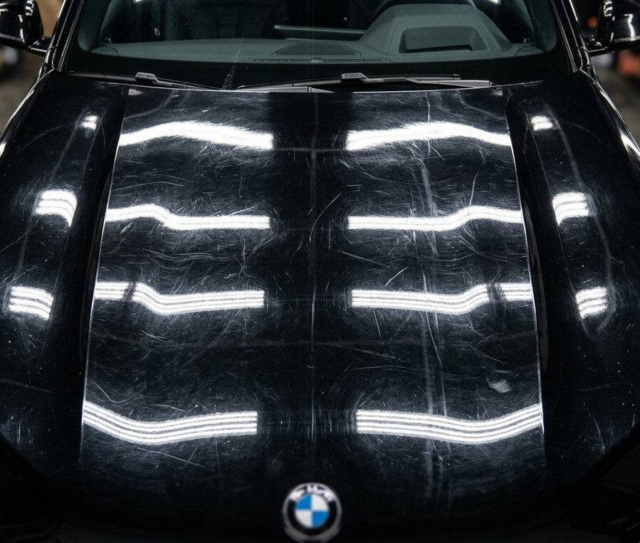 BMW X5: капот до полировки, потускневший лак и микроповреждения